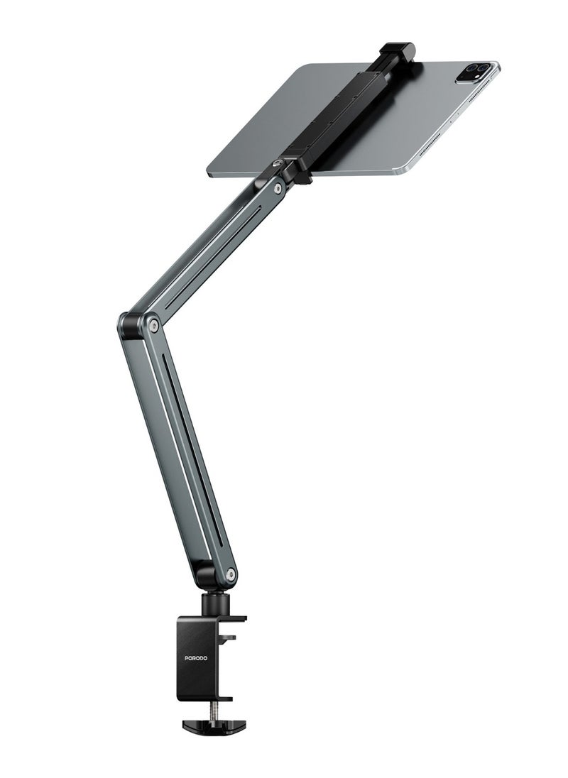 porodo - Multi-Joint Phone and Tablet Mount / Desk Mount / Phone Holder / Tablet Holder / Wide Compatibility / Flexible Viewing Angle / Twist & Tilt - Grey - Image 1