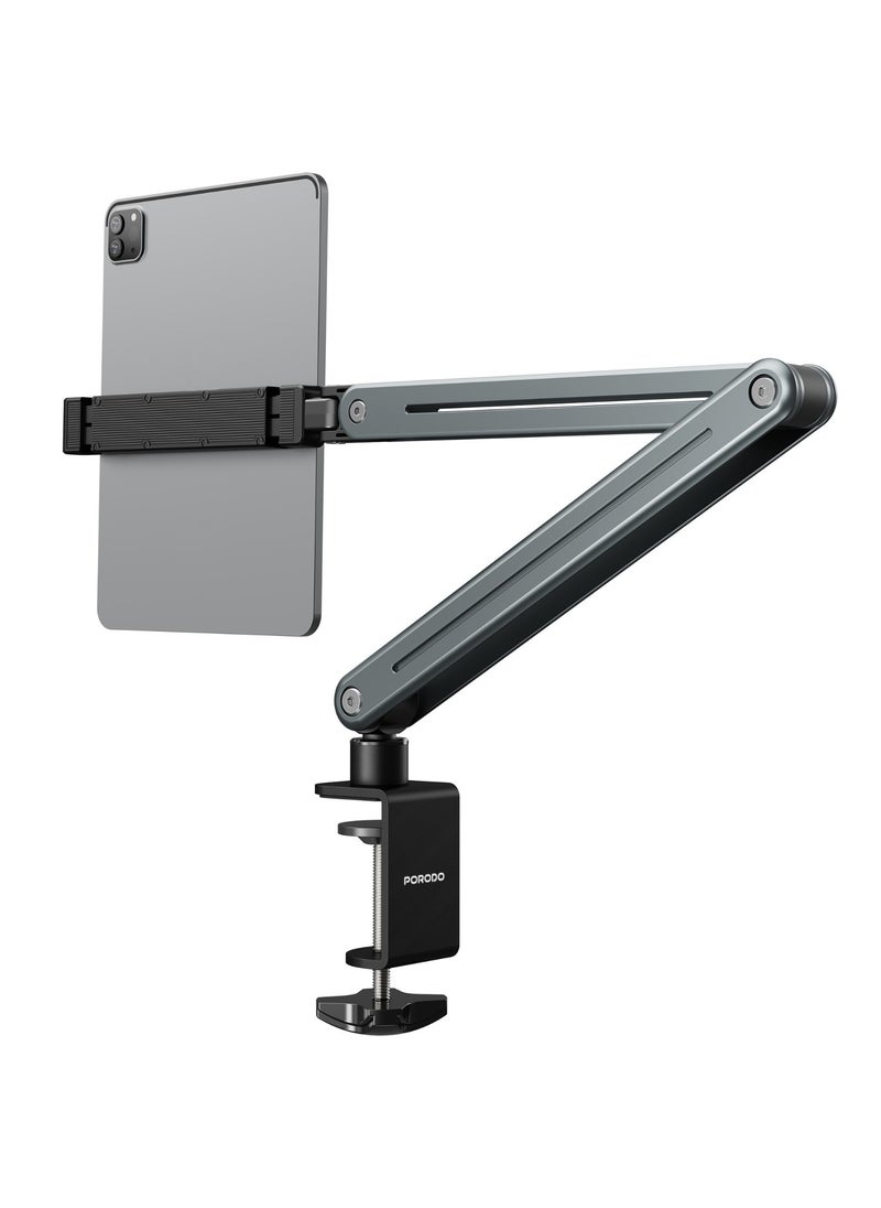 porodo Multi-Joint Phone and Tablet Mount / Desk Mount / Phone Holder / Tablet Holder / Wide Compatibility / Flexible Viewing Angle / Twist & Tilt - Grey  - Image 1