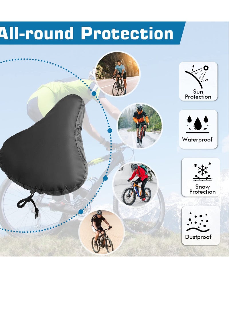 Excefore Bike Seat Cover, 2 pcs Waterproof Bicycle Cushion Saddle Cover with Drawstring, Rain Dust Protective Protector Accessories for Women Men City Road/Casual Outdoor  - Image 4