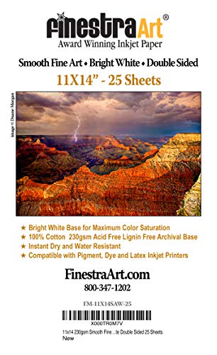 Finestra Art 11 X 14 Smooth Fine Art Archive Bright White Double Sided 25 Sheets