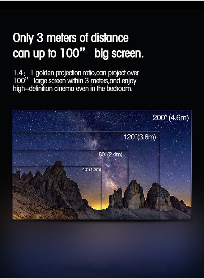 Mi VAZA - 1080P HD Projector - 200ANSI Lumens - Bluetooth 4.0 - Mobile Home Theater - Compatible With Android/iOS/Windows/TV Stick/HDMI/USB - Image 1