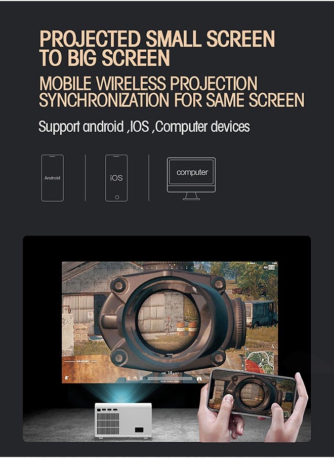 Mi VAZA - 1080P HD Projector - 200ANSI Lumens - Bluetooth 4.0 - Mobile Home Theater - Compatible With Android/iOS/Windows/TV Stick/HDMI/USB - Image 1