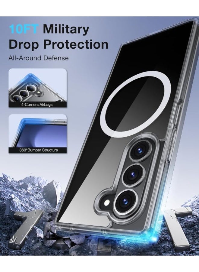 Magnetic Phone Case for Samsung Galaxy Z Fold4, Flexible Shockproof Cover, Anti-Fingerprint And Scratch-Resistant Design - Clear - Image 5