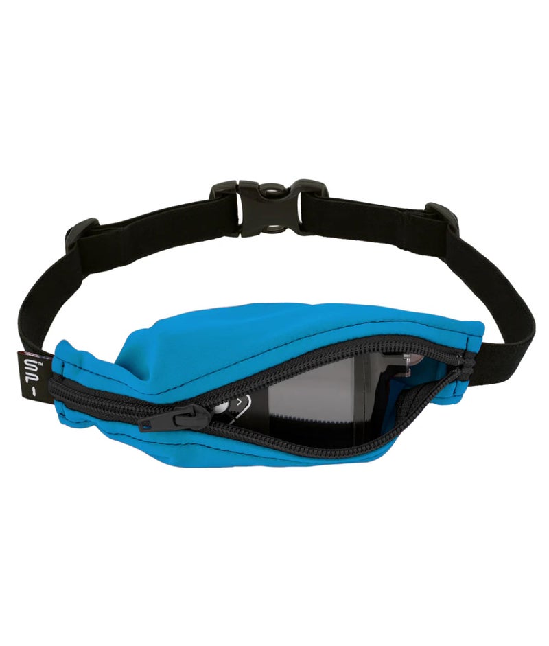SPIbelt Kids Pocket Belt, Expandable Pocket, Adjustable Waist, No Bounce, No Logo Band, Turquoise with Black Zipper - Image 1