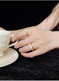 LOOPITYS Hollow out cat's eye stone ring, 14k gold-plated adjustable handmade ring, light medieval French court style daily fashion, cat's eye stone ring, hollow out filigree ring  - Image 4