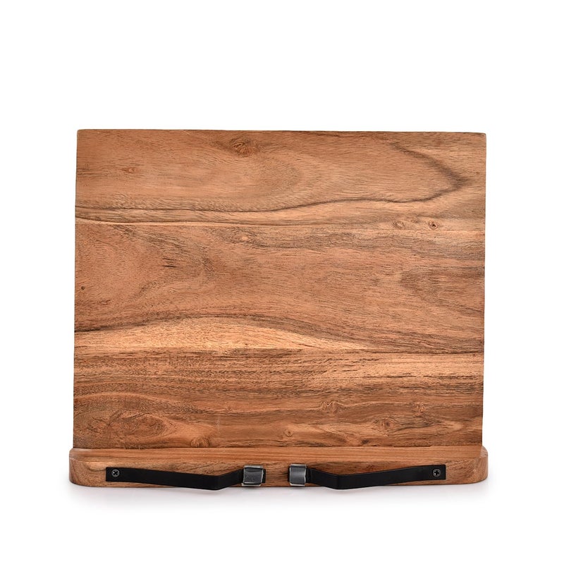 NIRMAN Acacia Wood Book Stand Adjustable Angle Reading Book Holder for Textbook, Receipe, Music Books, Tablet for Home Office Kitchen Lightweight Bookstand (11" x 9" x 1.5") - Image 2