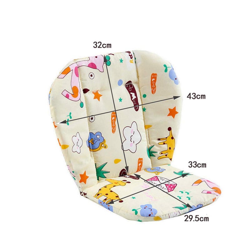 Twoworld Baby High Chair Seat Cushion Liner Mat Pad Cover and High Chair Straps (5 Point Harness) 1 Suit (Giraffe) - Image 4