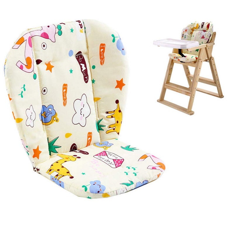 Twoworld Baby High Chair Seat Cushion Liner Mat Pad Cover and High Chair Straps (5 Point Harness) 1 Suit (Giraffe) - Image 2