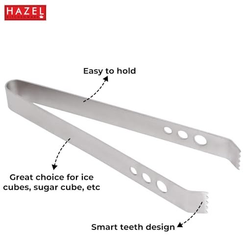 HAZEL Stainless Steel Ice Tongs | Tongs for Kitchen | Pakad, Pakkad & Ice Holder Durable and Sturdy Kitchen Tools - Image 3