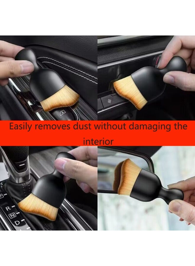 طقم فرشاة تنظيف السيارة من قطعتين، طويل وقصير، أداة تنظيف داخلية للسيارة، فرشاة تنظيف مخرج مكيف الهواء، فرشاة ناعمة لغسيل السيارة، فرشاة غبار للفجوات في السيارة - Image 5