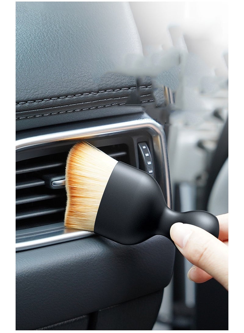 طقم فرشاة تنظيف السيارة من قطعتين، طويل وقصير، أداة تنظيف داخلية للسيارة، فرشاة تنظيف مخرج مكيف الهواء، فرشاة ناعمة لغسيل السيارة، فرشاة غبار للفجوات في السيارة - Image 2