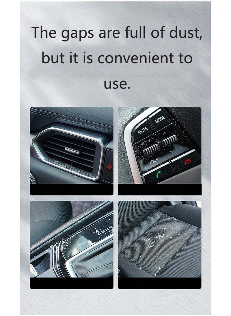 طقم فرشاة تنظيف السيارة من قطعتين، طويل وقصير، أداة تنظيف داخلية للسيارة، فرشاة تنظيف مخرج مكيف الهواء، فرشاة ناعمة لغسيل السيارة، فرشاة غبار للفجوات في السيارة - Image 3