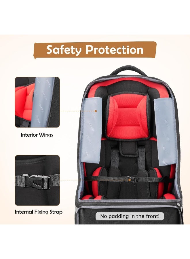 YOREPEK Padded Car Seat Backpack for Air Travel, Baby Travel Essentials for Flying, Car Seat Protector Bag for Baby Travel, Car Seat Bag for Airplane Travel (All Black) - Image 5