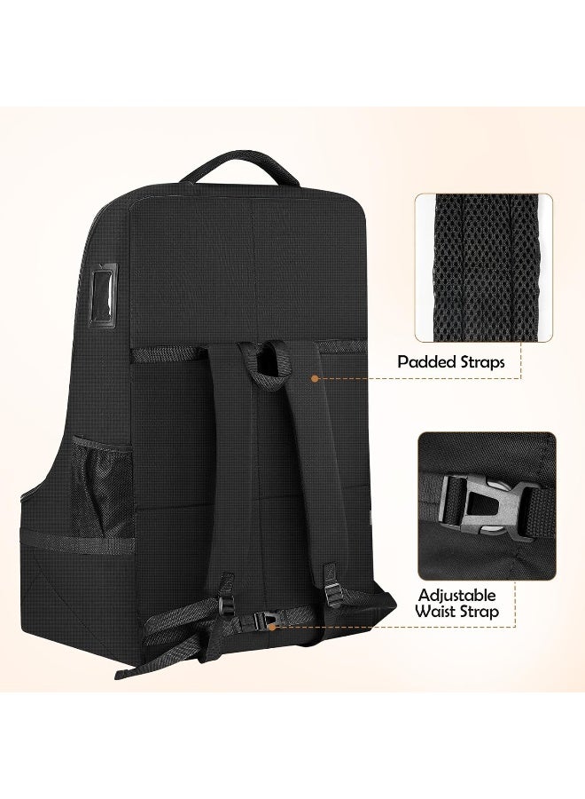 YOREPEK Padded Car Seat Backpack for Air Travel, Baby Travel Essentials for Flying, Car Seat Protector Bag for Baby Travel, Car Seat Bag for Airplane Travel (All Black) - Image 4