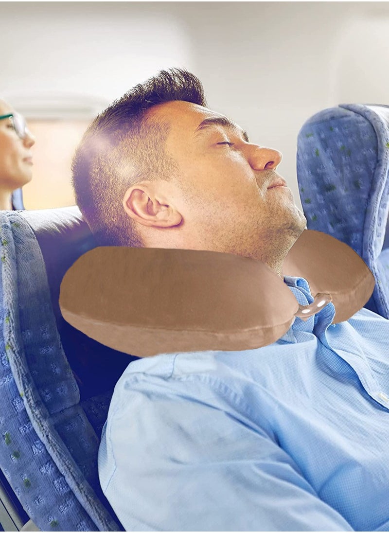 GOLDEN MILLION - Memory Foam Travel Pillow U Shaped Neck Support With Eye Mask for Sleeping - Image 1
