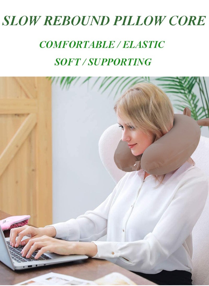 GOLDEN MILLION - Memory Foam Travel Pillow U Shaped Neck Support With Eye Mask for Sleeping - Image 1