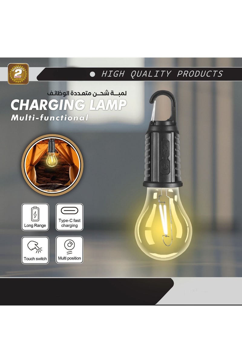 erorex Portable LED Hanging Bulb Light with Hook Rechargeable Energy Efficient Design for Camping Hiking Emergency Power Outage and Indoor Outdoor Use - Image 4