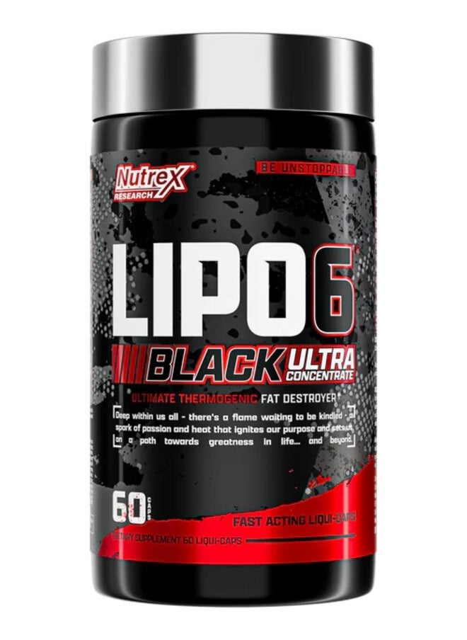 Nutrex Research Nutrex, Lipo 6 Black, Fat Burner, 60 Caps, 60 Servings  - Image 1