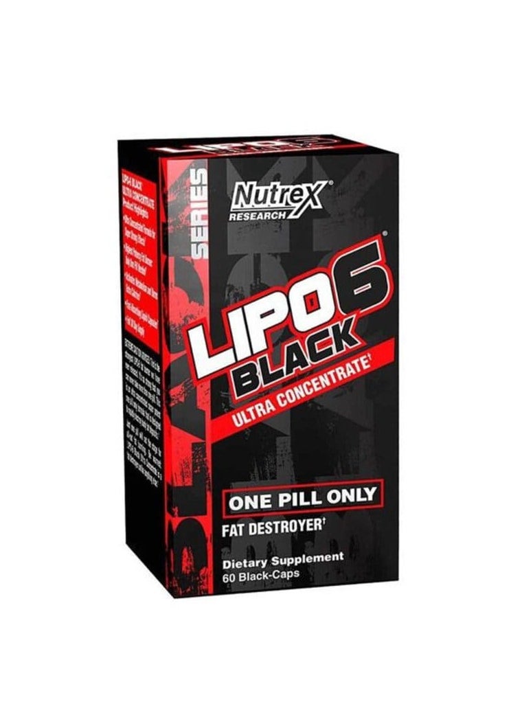 Nutrex Research Nutrex, Lipo 6 Black, Fat Burner, 60 Caps, 60 Servings  - Image 2