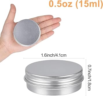 Aluminium Tin Cans 24 Pieces 15ml05oz Metal Round Tins with Screw Lids Small Empty Storage Containers for Lip Balm Lotion Cream Mini Candles Cosmetics  - Image 2