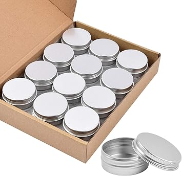 Aluminium Tin Cans 24 Pieces 15ml05oz Metal Round Tins with Screw Lids Small Empty Storage Containers for Lip Balm Lotion Cream Mini Candles Cosmetics  - Image 1