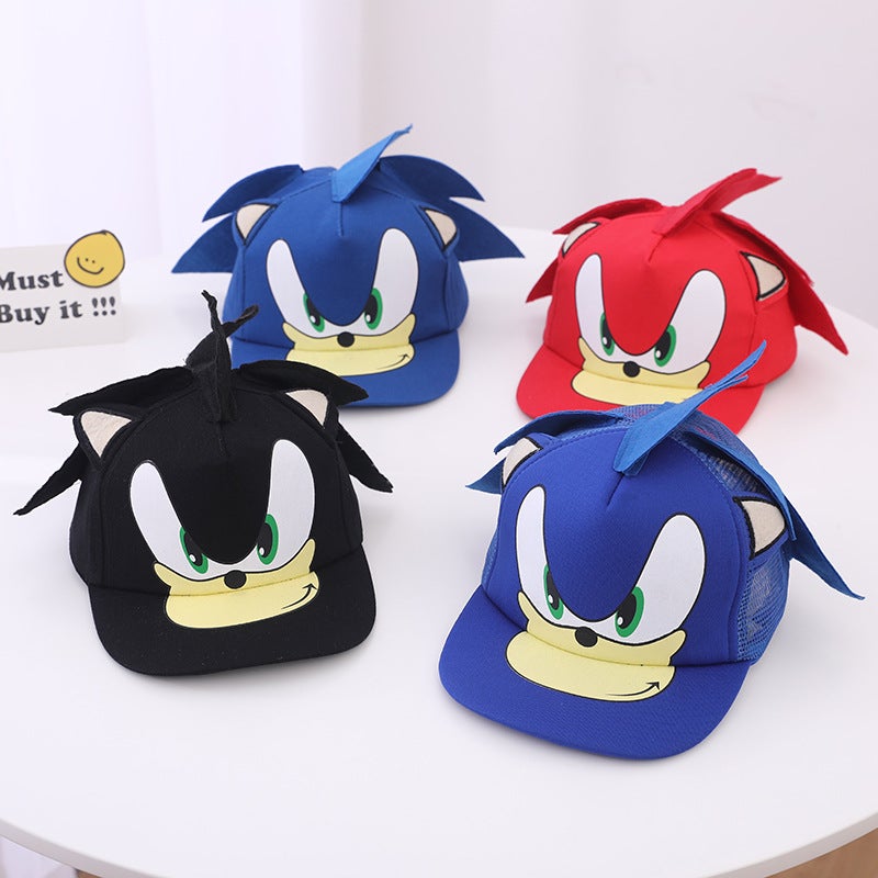 Sonic Kids Cartoon Baseball Cap Spring Autumn Red - Image 4