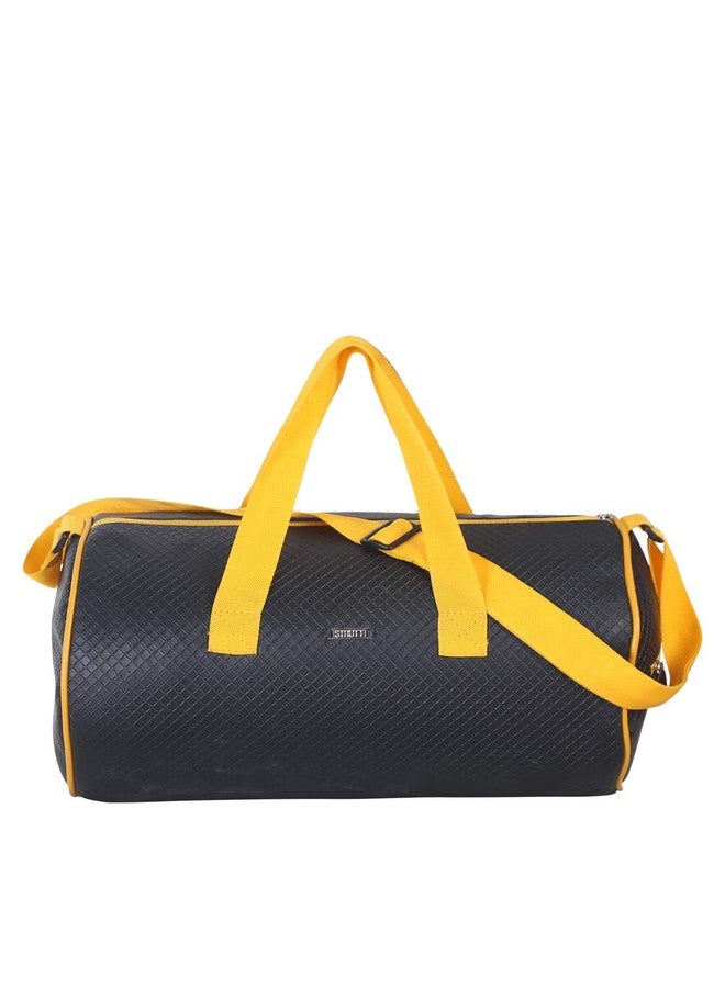 Strutt Black & Yellow Faux Leather Duffel Bag Stylish & Lightweight Travel Duffle Bag for Women, Premium Duffel Bag for Travelling & Gym - Image 1