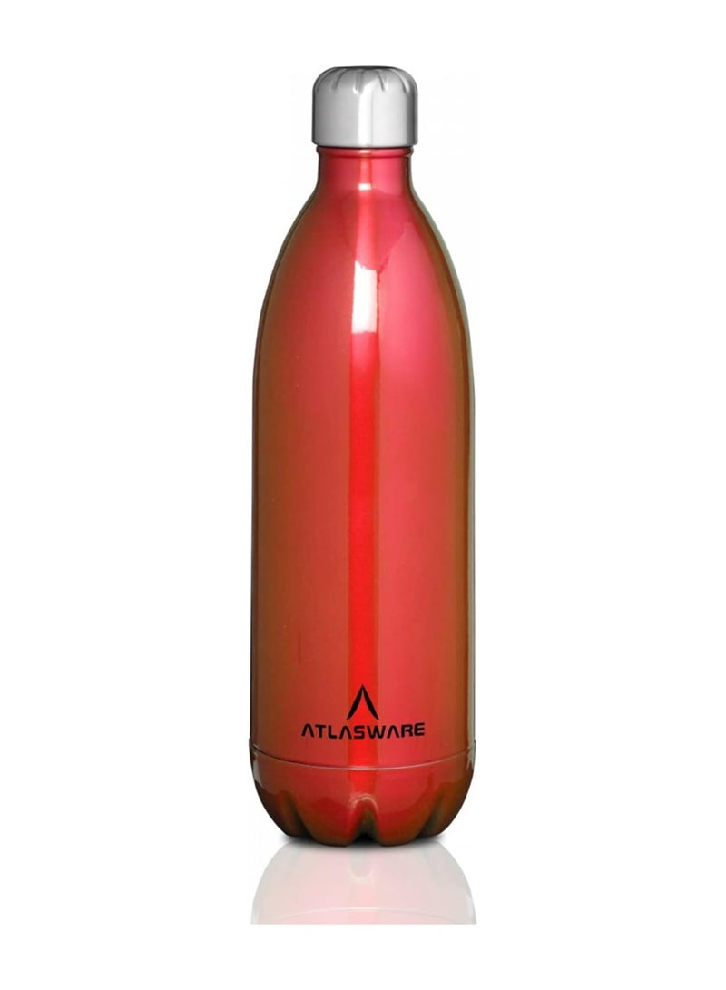 Atlasware Stainless Steel Vacuum Bottle, 1000 ml Assorted Colors (Color may vary) - Image 1