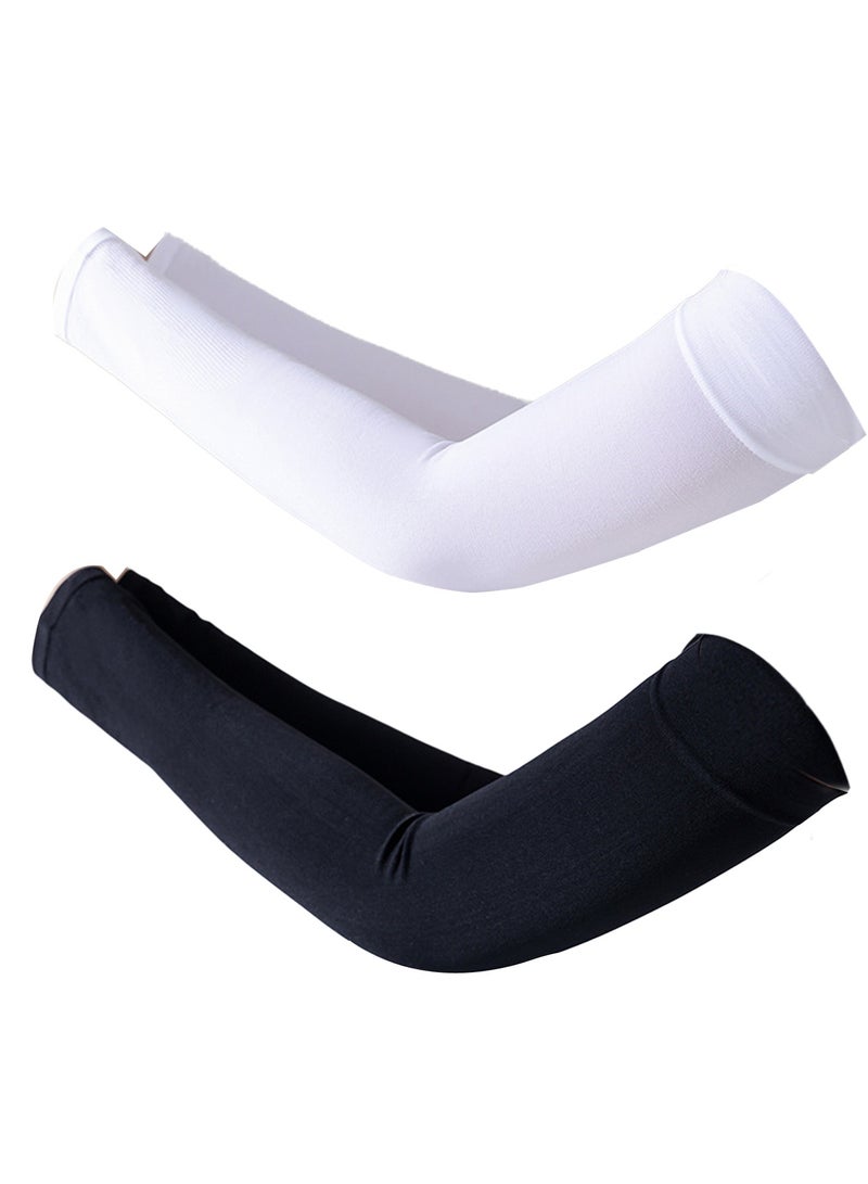 Generic 2PCS Arm Sleeves for Men Women UV Sun Protection Cover Arms Tattoo Cover Up Cooling Ice Silk Sports Compression Arm Sleeve - Image 5