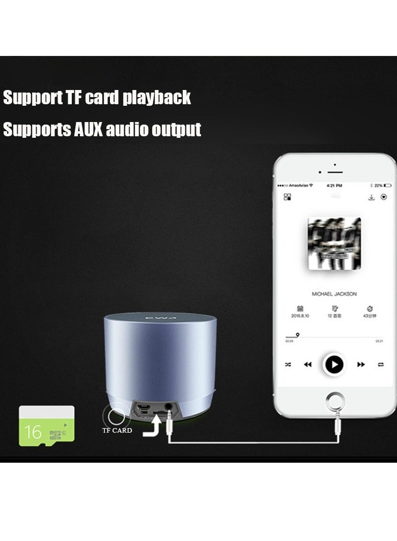 EWA A3 Mini Speakers 8W 3D Stereo Music Surround Wireless Bluetooth Speakers Portable Sound Bass Support TF Cards USB (Rose Gold) - Image 3