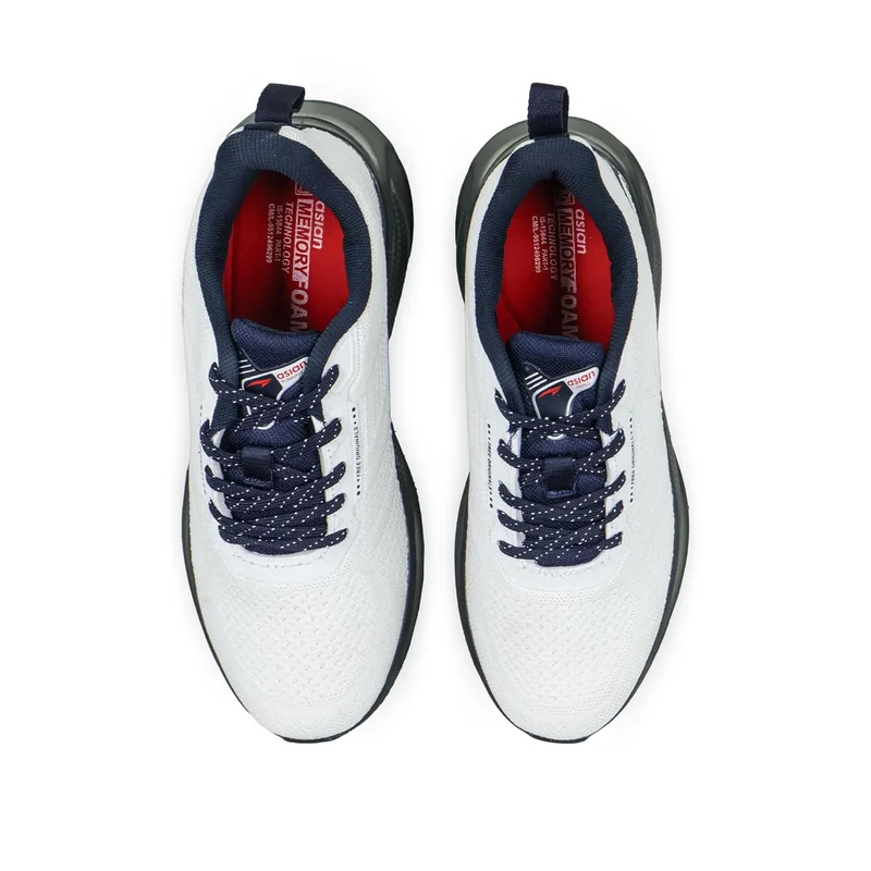 Asian Men's White Navy Running Shoes for Men and Boys