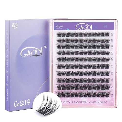 GAQQI Lash Clusters Eyelash Clusters 120PCS C Curve Individual Lashes Wispy Cluster Eyelash Extension 1016mm Mixed Length Natural Looking Cluster Lashes GQ19C1016mm - Image 1