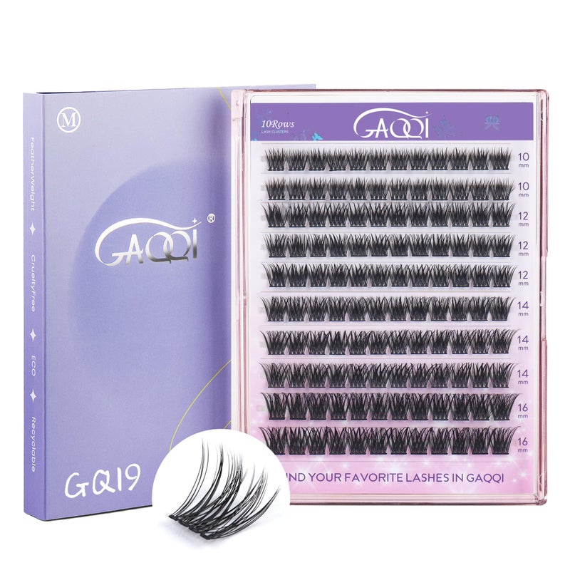 GAQQI Lash Clusters Eyelash Clusters 120PCS C Curve Individual Lashes Wispy Cluster Eyelash Extension 1016mm Mixed Length Natural Looking Cluster Lashes GQ19C1016mm - Image 3