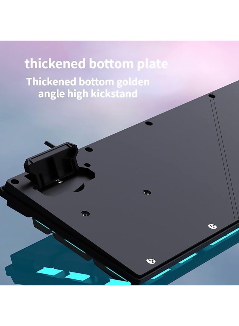 Wired Mechanical Keyboard, RGB Backlit Ultra-Compact Layout 104 Keys Keyboard - USB Wired Gaming Keyboard For PC/Mac/PS Series, Desktop, Computer (GreyBlack) - Image 4