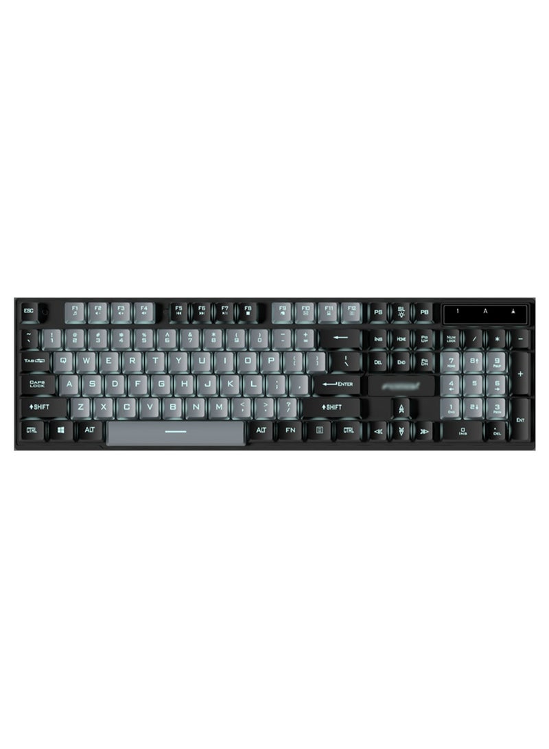 Wired Mechanical Keyboard, RGB Backlit Ultra-Compact Layout 104 Keys Keyboard - USB Wired Gaming Keyboard For PC/Mac/PS Series, Desktop, Computer (GreyBlack) - Image 1