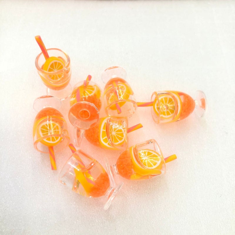 Factory direct supply DIY luminous fruit sippy cup doll house miniature ornaments car accessories earrings stationery bags Orange Orange