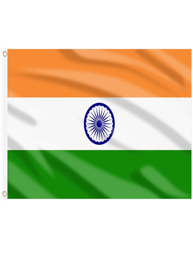 AhfuLife India Flags 5ft x 3ft for Party Decoration, 1/2pcs Indian Tricolour Flag - Double Side with Brass Eyelets for Cricket World Cup 2023 Decor (1 Pcs) - Image 1