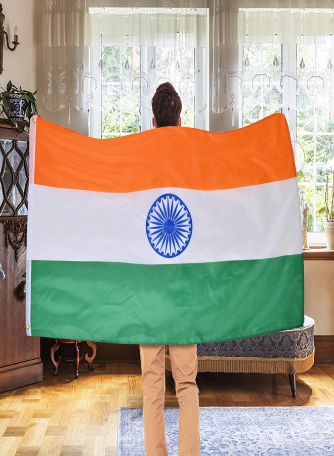 AhfuLife India Flags 5ft x 3ft for Party Decoration, 1/2pcs Indian Tricolour Flag - Double Side with Brass Eyelets for Cricket World Cup 2023 Decor (1 Pcs) - Image 5