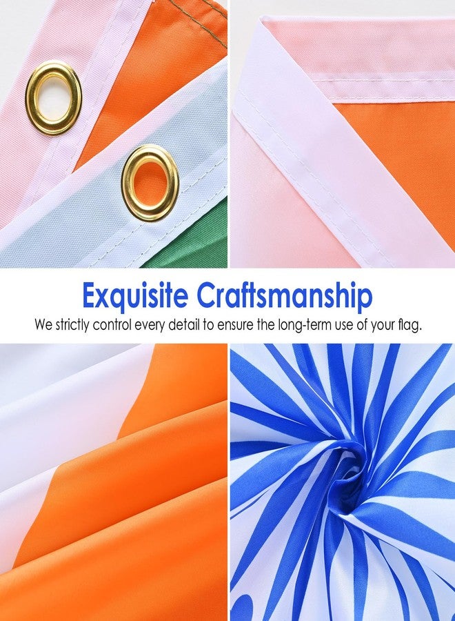AhfuLife India Flags 5ft x 3ft for Party Decoration, 1/2pcs Indian Tricolour Flag - Double Side with Brass Eyelets for Cricket World Cup 2023 Decor (1 Pcs) - Image 3