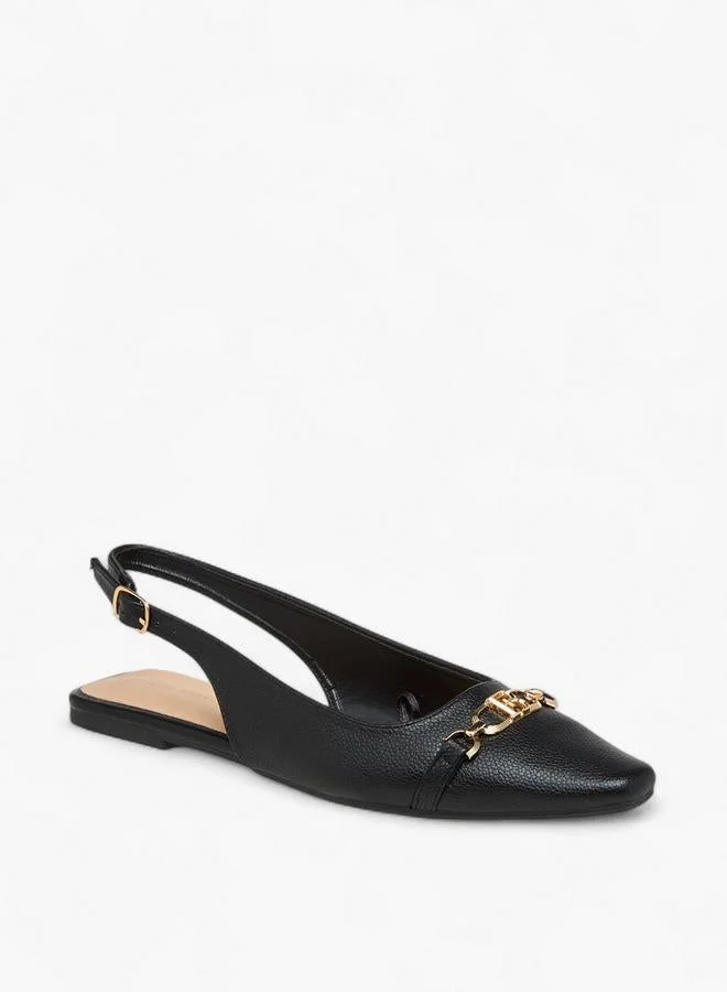 Flora Bella By Shoexpress Metallic Accent Shoes with Buckle Strap