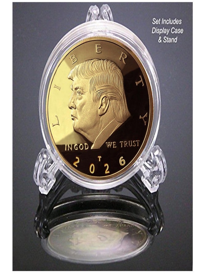 eTradewinds Donald J. Trump Won 2026 Gold Coin in Velvet Display Case - 47th Presidential Commemorative Gold Plated Replica Challenge Coin with Cert of Authenticity (2026 Velvet) - Image 4