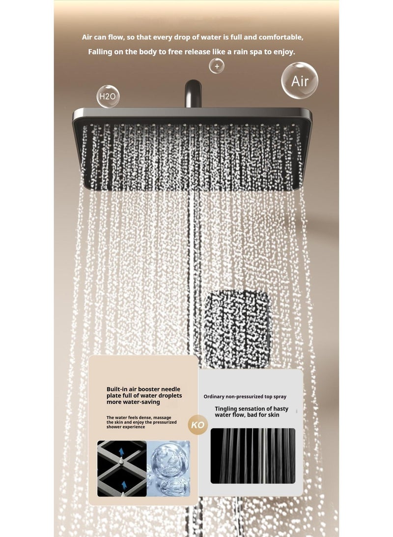 Y&D Piano Key Shower Faucet Set White Digital Display Shower System 4 Function Bathroom Rain Shower Combo Set Brass Bathtub Faucet With 3 Mode Hand Shower And Bidet Sprayer - Image 5