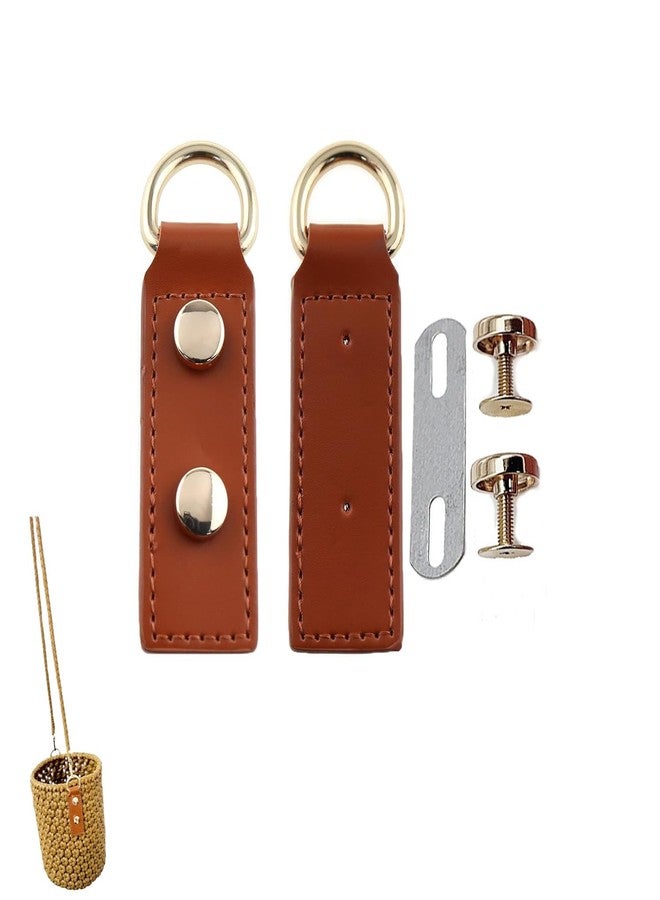 ArrErr - 2 Pack Purse Strap Hooks with Screws, Rectangle Leather Buckle, Side D-Ring Clips for Purse Shoulder Straps, Crossbody Purse Handle, Belt Chain - Image 1