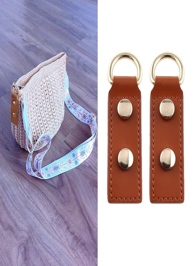 ArrErr - 2 Pack Purse Strap Hooks with Screws, Rectangle Leather Buckle, Side D-Ring Clips for Purse Shoulder Straps, Crossbody Purse Handle, Belt Chain - Image 3