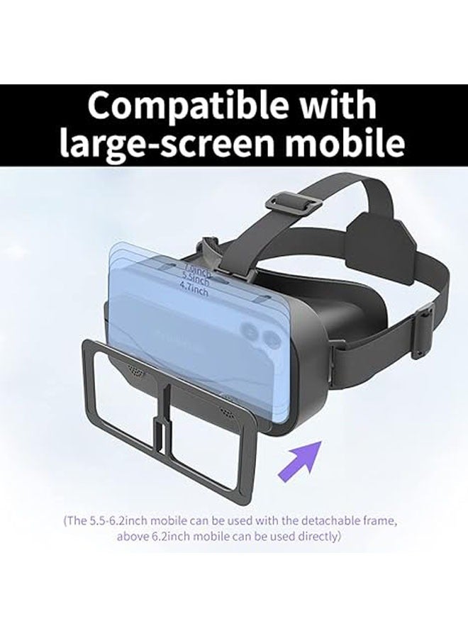 The VR headset is compatible with iPhone and Android phones, and the display is 4.7-7.0 inches - Universal Virtual Reality Goggles - Soft and comfortable new 3D glasses (G13 - Black) - Image 3
