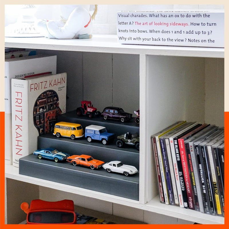 Bathla Plastic Shelf Organizer - (Set of 2) Multi-Purpose Display Cabinet for Kitchen, Home & Office | 3 Wide Steps | Spice Rack Stand | Make Up & Cosmetic Organiser | Non Skid | Smoke - Image 5