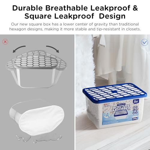 W&E Choice Moisture Absorbers, Portable Humidity Absorber Boxes for Your Bathroom, Closet & Car, Dehumidifier with Fragrance Free, 6 Pack - Image 4
