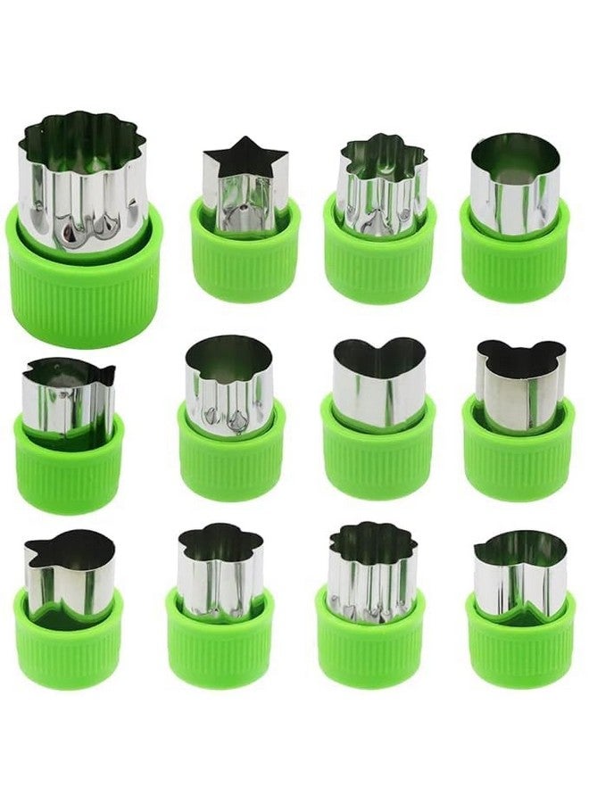 SPOONERY مجموعة قواطع بسكويت 12 قطعة من سبونري، قواطع خضار وفواكه من الفولاذ المقاوم للصدأ لخبز الأطفال وطهي الطعام وتزيين الطعام، قاطع ساندويتش للمعجنات في المطبخ، قالب نقش - Image 1