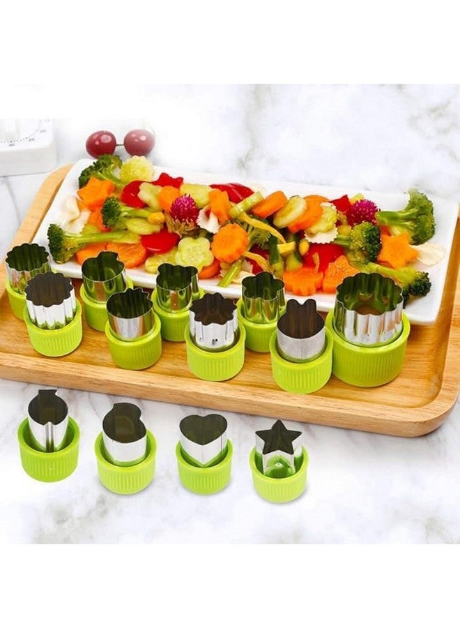 SPOONERY مجموعة قواطع بسكويت 12 قطعة من سبونري، قواطع خضار وفواكه من الفولاذ المقاوم للصدأ لخبز الأطفال وطهي الطعام وتزيين الطعام، قاطع ساندويتش للمعجنات في المطبخ، قالب نقش - Image 5