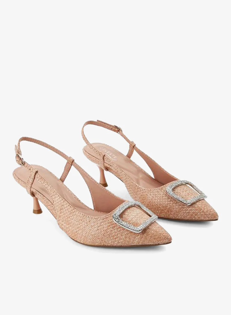 سيليست Women Textured Kitten Heel Shoes